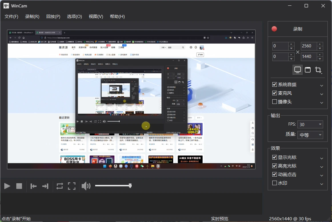WinCam(屏幕录制)v3.9 修改版 第1张 WinCam(屏幕录制)v3.9 修改版 第1张