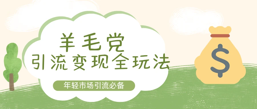 羊毛党引流变现全玩法,年轻市场引流必备! 第1张 羊毛党引流变现全玩法,年轻市场引流必备! 第1张