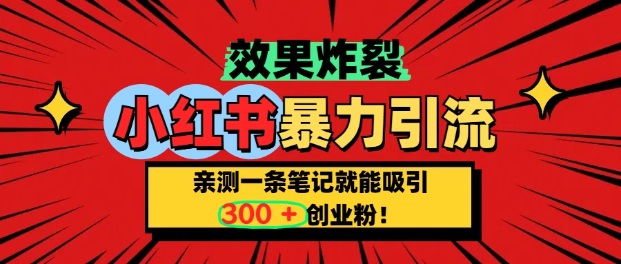 小红书炸裂玩法,一条笔记就能吸引300+精准创业粉 第1张 小红书炸裂玩法,一条笔记就能吸引300+精准创业粉 第1张