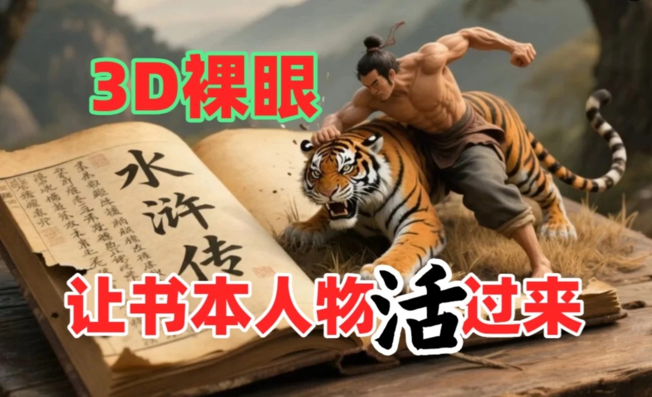 书本人物裸眼3D视频,一条视频收益过千,保姆级教程