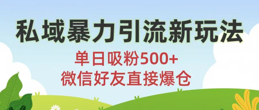 私域暴力引流新玩法!单日吸粉500+,微信好友直接爆仓